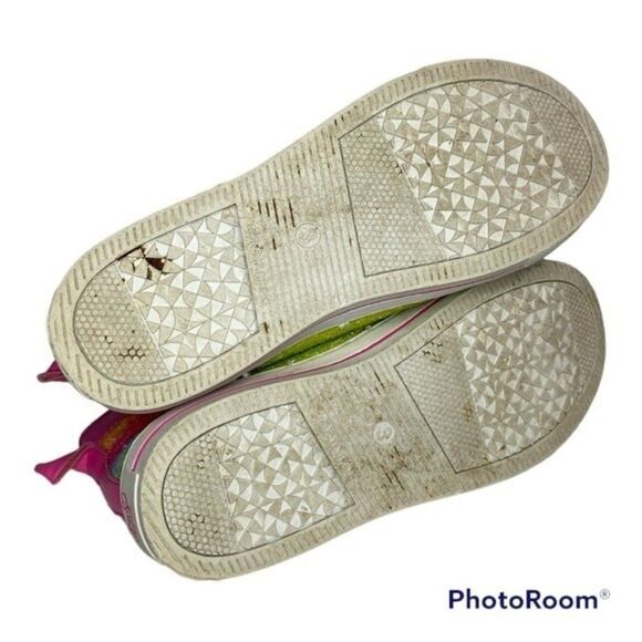 Jojo Siwa Pink Rainbow Glitter Hi Top Sneakers 3 Girls - Picture 7 of 8